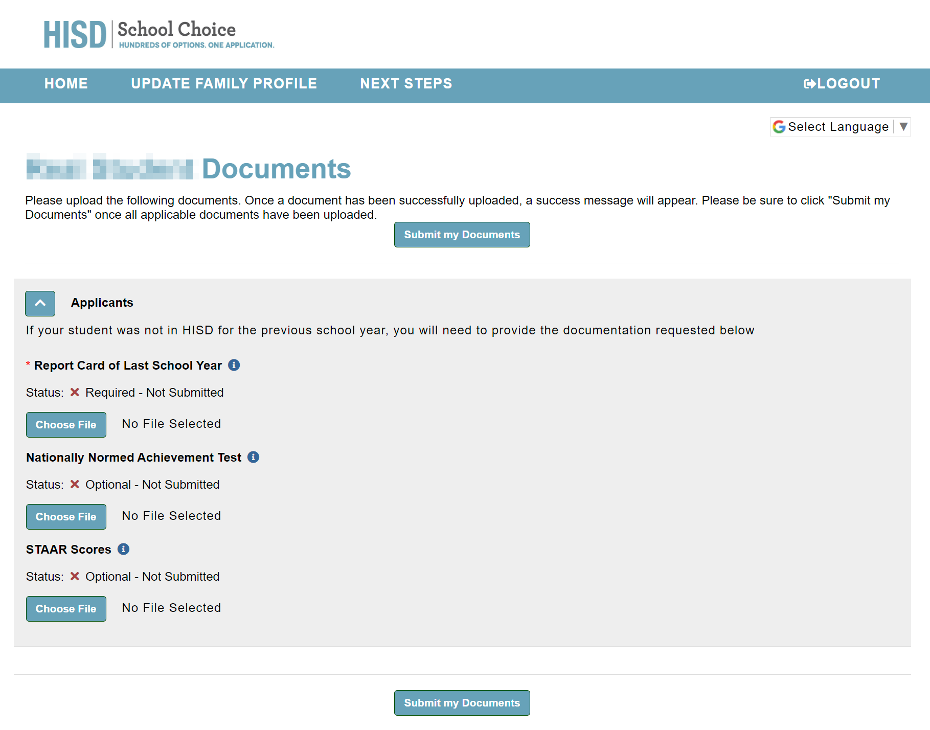 Once all your documents are submitted, your application is ready to be reviewed. (12/12)