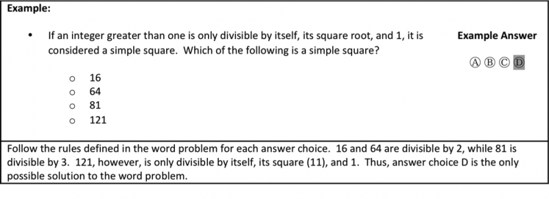 Sample ISEE upper level quantitative reasoning question