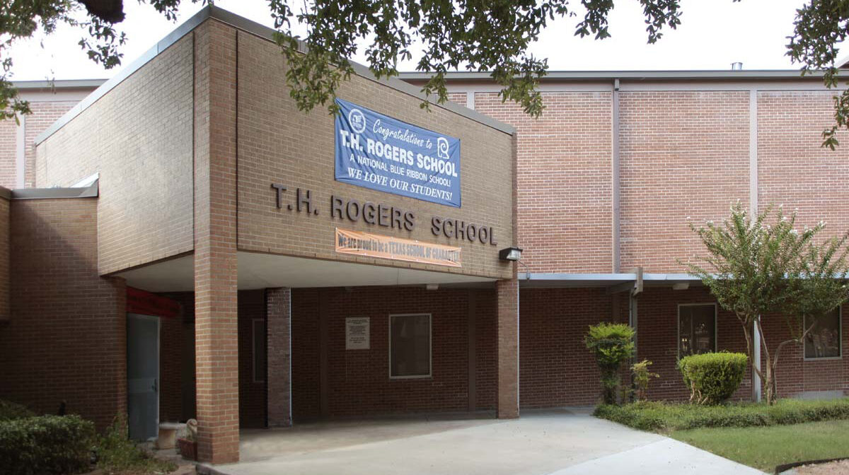 The front façade of T.H. Rogers Elementary