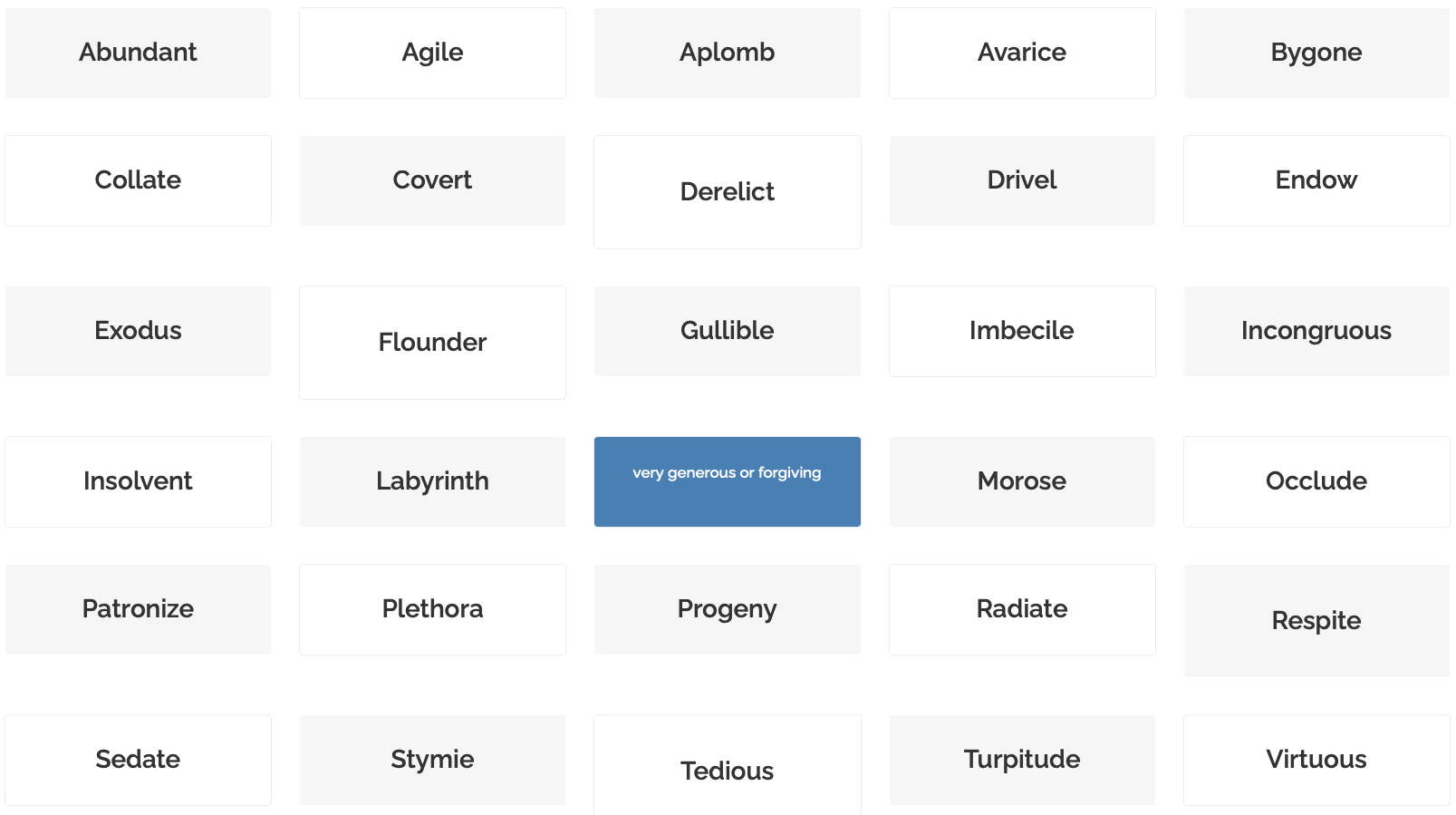 ISEE Upper Level Vocabulary Flashcards